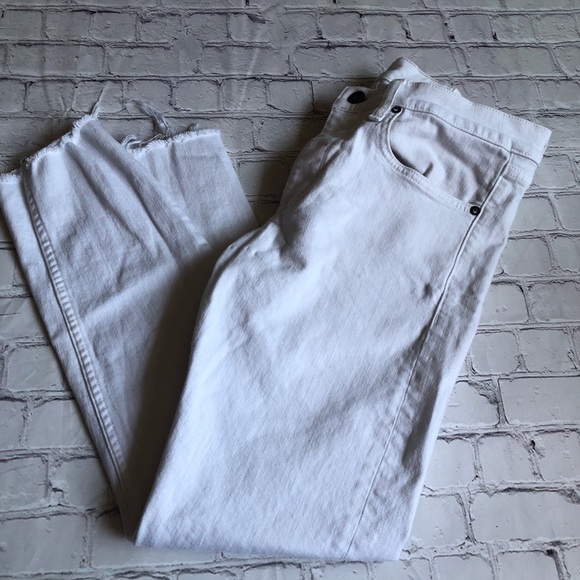 Rag & Bone mid rise skinny ankle raw‎ hem white denim jean size 32 Host Pick - Picture 8 of 8